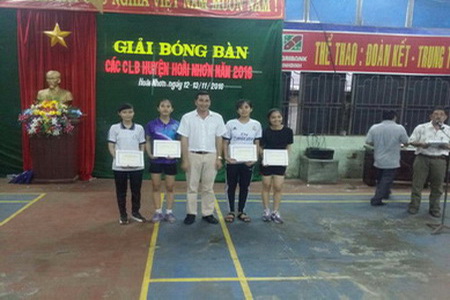 Giải bóng bàn các Câu lạc bộ Huyện Hoài Nhơn năm 2016